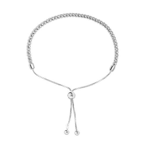Image of TRUESILVER ACPL 925 Sterling Silver BIS Hallmarked Adjustable Sliding Bolo Bracelet for Women and Girls