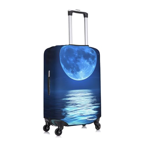 Night Sky Stars And Full Moon Elastic Travel Luggage Cover, Washable Spandex Suitcase Protector, Anti-Scratch Fits 18-32 Inch3