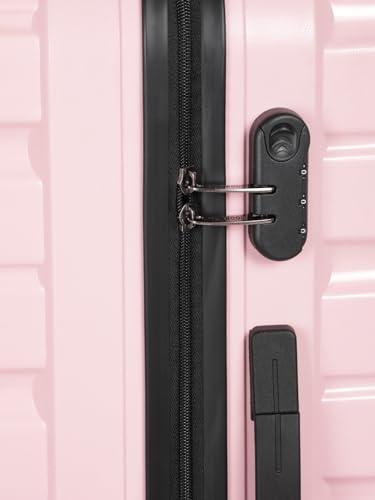 Image of Teakwood 65 CM Unisex Trolley Bag for Travel, Hard Cabin Trolley Large Travel Suitcase Bag, Lock System 360 Degree 8 Rotating Wheels (65 CM, Rose)