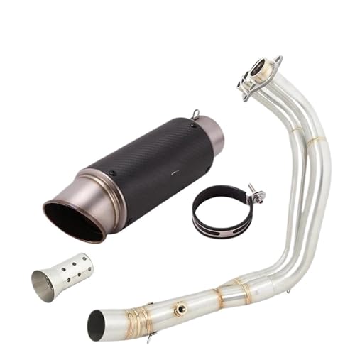 Motorräder Auspuff Schalldämpfer Für MT07 Für FZ07 Für XSR700 Für Tracer 700 Komplettsysteme Motorradauspuff Modifizieren Sie Den Vorderen Verbindungsrohrschalldämpfer(Schwarz)