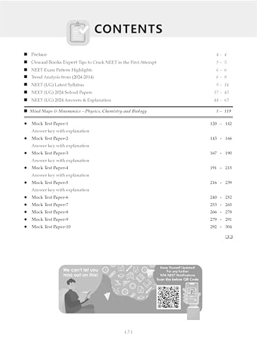 Oswaal Neet (Ug) 10 Mock Test Papers Physics, Chemistry & Biology for