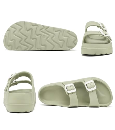 Image of Haifago Women's Platform Sandals with Arch Support, Summer Beach Slides Adjustable Buckle Comfortable Lightweight EVA Slip on Slide