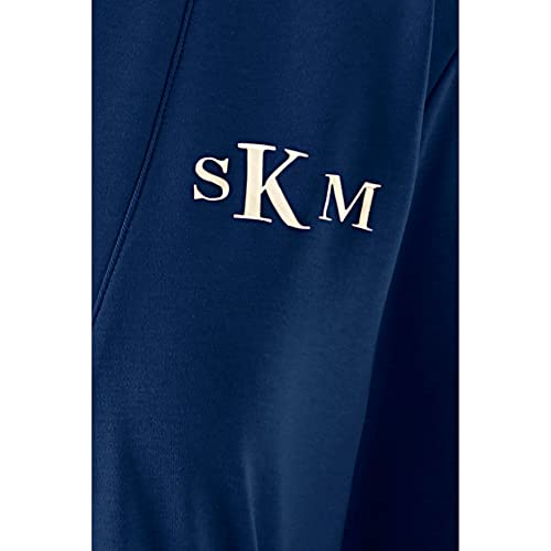 Lands' End Womens Supima Cotton Long Robe Deep Sea Navy Regular X-Large #TOP3