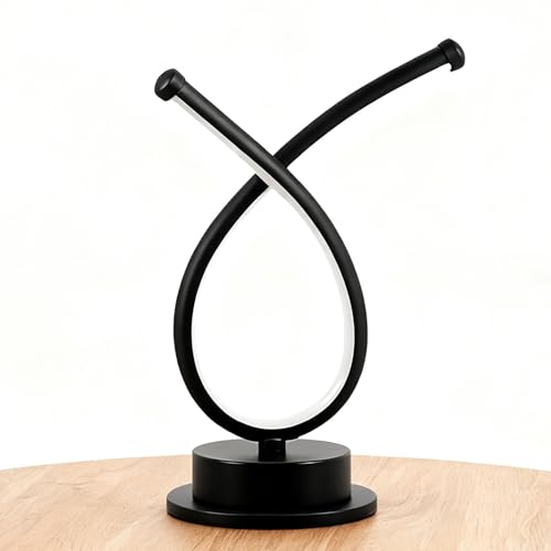 Lámpara de escritorio – LED regulable 3 modos Modern Abstract Art Cohellside Table Lámpara | Distancia contemporánea delgada luz para el dormitorio para el hogar Office Dorm Apartment Fialgia
