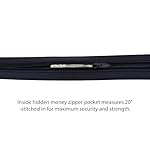 Thomas Bates Mens Deerfield Leather Money Belt Travel Zipper Pocket - Image 3