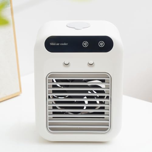 Climatiseur portable rechargeable, ventilateur et climatiseur évaporatif portable, réservoir d'eau de 500 ml, mini refroidisseur d'air compact pour la maison et le bureau.