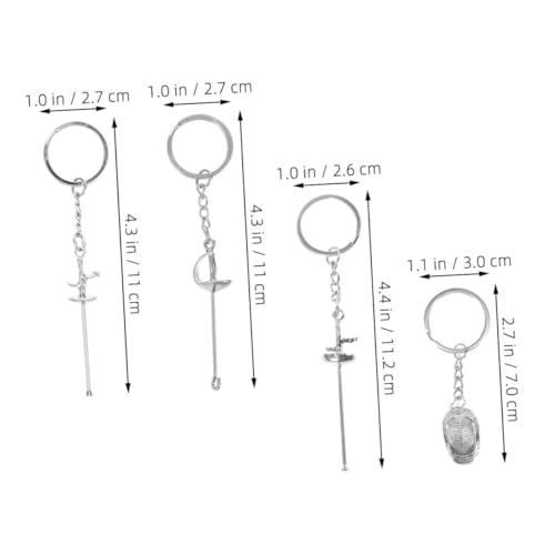 Porte-clés d'escrime pendentif de portefeuille en métal ciselé - 2