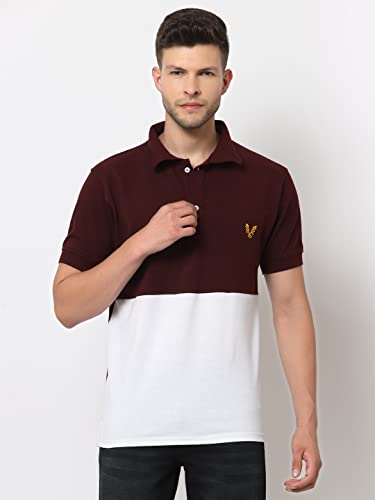 Image of UZARUS Mens Solid Cotton Regular Fit Polo T-Shirt