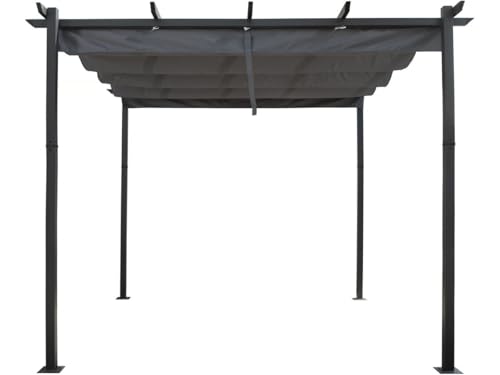 Habitat et Jardin Pérgola de Aluminio con Techo retráctil - 3 x 3 m - Gris
