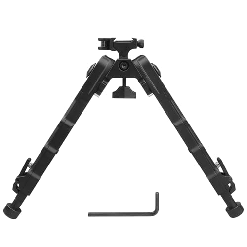 Bipiede Tattico Portatile Leggero, V9 Bipiede, Bipiede Picatinny Mount, da 6,69 A 8,26 Pollici, Bipiede per Fucile Regolabile,Bipiede Inclinabile a Sgancio Rapido, per la Caccia (Nero, Regolare)