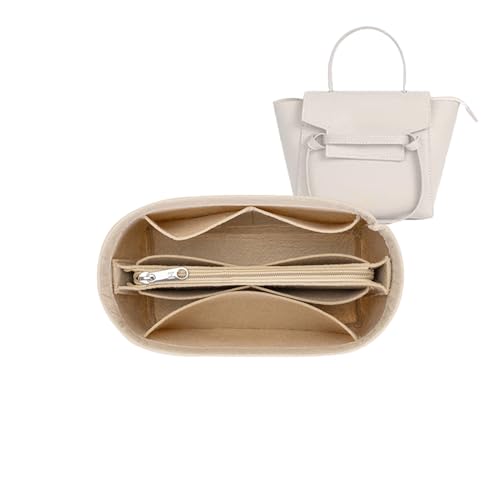 Lckaey Inserção organizadora para bolsa pequena celine bolsa de feltro organizador 3021Beige-S