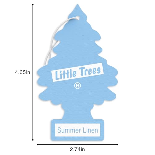 Image of LITTLE TREES Car Air Freshener | Hanging Tree Provides Long Lasting Scent for Auto and Home | 24 Air Fresheners |Summer Linen