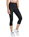 Gnainach Girls Capri Yoga Leggings and Flare Pants Solid Black Size 11-12 Years Old Stretchy High Waisted Trousers for Tween Workout