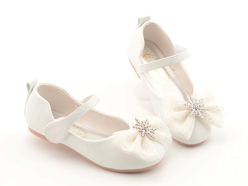 Girls Princess Shoes Fashion Bowknot Soft Non-Slip Comfortable Snowflake Crystal Leather Shoes Wedding Party Cosplay2