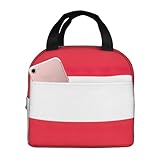 PUYhgb Austrian Flag Print Lunch Bag Women Men, Reusable Oxford Cloth Lunchbox for Work Picnic Beach