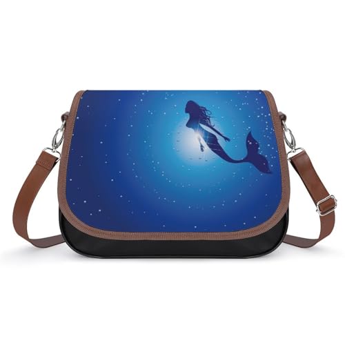 Sac à main pour femmes sirène bleue en cuir imperméable pour le quotidien