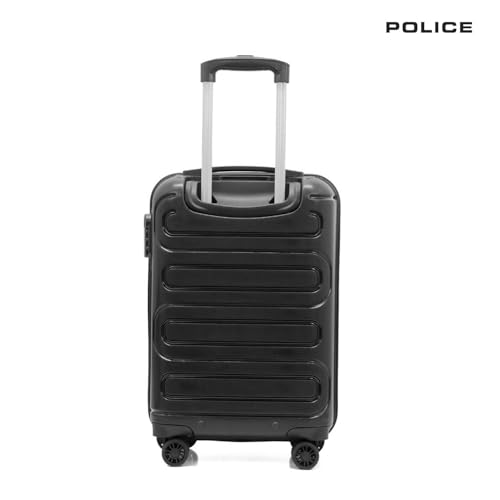 Image of Police Novex Hard PP Check-in Trolley Bag | Lightweight Travel Suitcase with TSA Lock & 8 Smooth Spinner Wheels | Durable Large Luggage for Men & Women | Black (Medium)