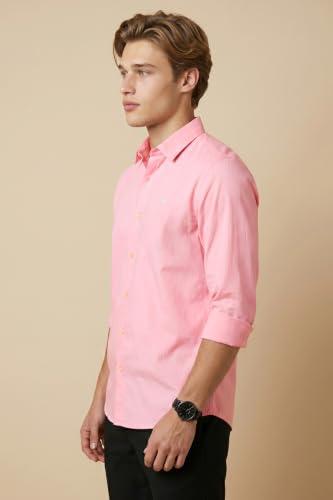 Image of Peter England Men's Slim Fit Full Sleeve Casual Shirt in Twill Weave Cotton
