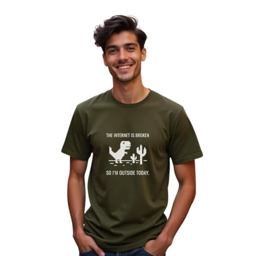 Image of NOBERO Men's Cotton Regular Fit Letter Print T-Shirt