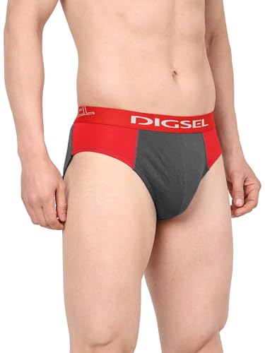 Image of Men 100% Combed Cotton Outer Elastic Self Design Briefs D Redz