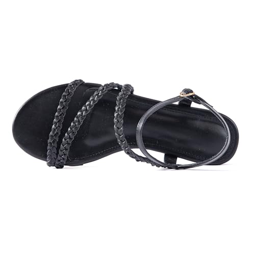 Image of Mtzyoa Women Flat Sandals Dressy Strappy Gladiator Summer Ankle Strap Nude Open Toe Comfortable Wedding Casual Leather Ladies Party Trendy Vacation