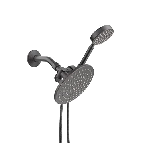 All Metal Hand Held Dual Shower Head Set, Oil Rubbed Bronze | Hand Held Shower Head Set, 8 Inch Rainfall And 3-Way Diverter #TOP7