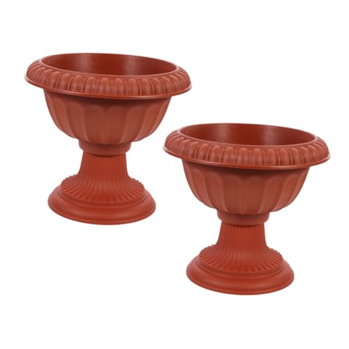 POPETPOP 2pcs Vintage Roman Column Flower Pots Decorative Urn for Wedding Home Decor Centerpieces for Garden Indoor Use for Floral Arrangements