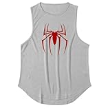 Red Spider Printed Summer Quick Dry Gym Tank Top Chaleco de Culturismo para Hombre Mesh Fitness Camiseta sin Mangas Ropa de Entrenamiento Muscular