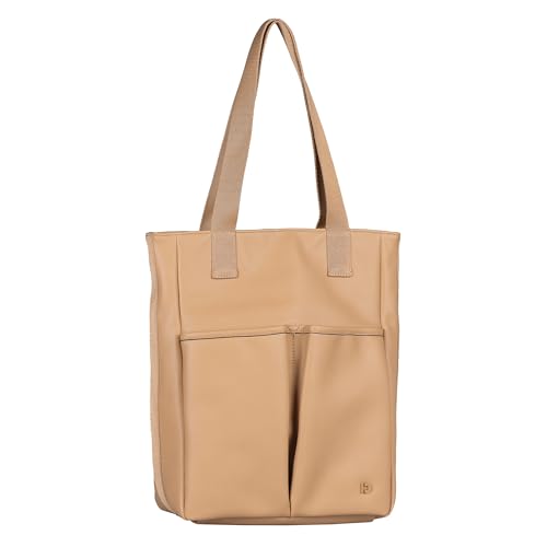 TOM TAILOR Denim Jelena Damen Shopper Umhängetasche Reißverschluss Mittelgroß Braun