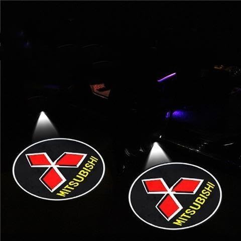2 Pcs Car Door Logo Light Projector for Mitsubishi Outlander III 2015-2018, Cars Door Courtesy Welcome Puddle Lights Personalised Projector Puddle Lights