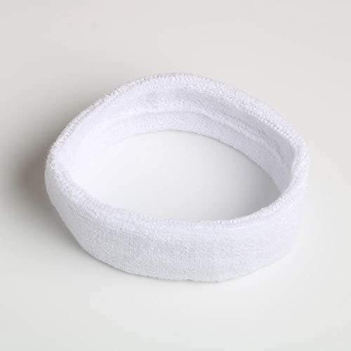 Image of Cotton Sweatband Headbands,Pack of 12,Elastic Stretchy Sport Terry Cloth Sweat Bands,Yoga Workout Fitness Exercise Basketball Headband