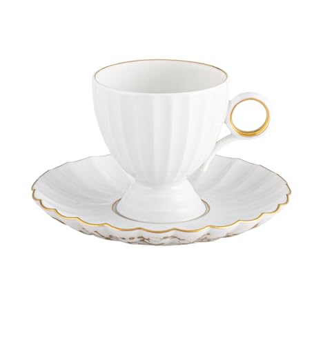 Vista Alegre 200 Anos - Taza de café y platillo de porcelana