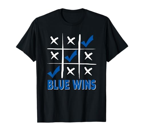 Blue Wins Tic Tac Toe Divertido Blue Wave Democratic Political Camiseta
