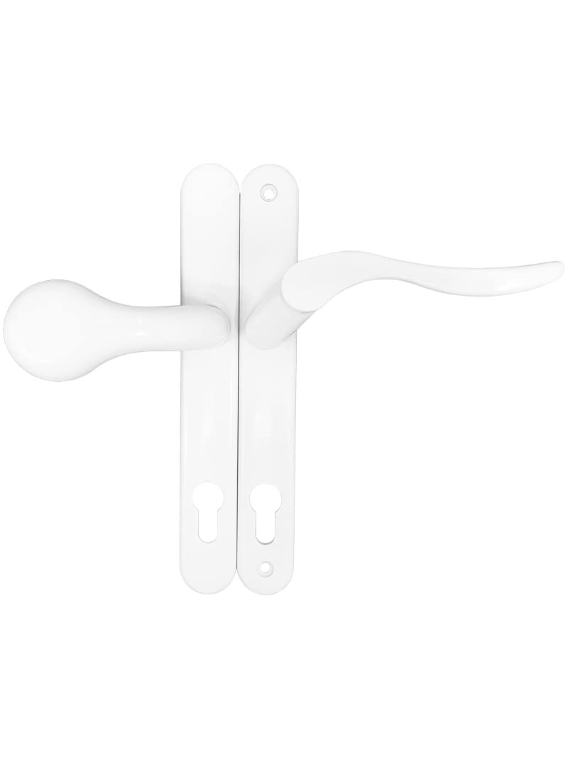 Avocet White Lever Pad 92mm PZ Inline Door Handle 200mm Fix R/H