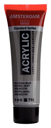 Amsterdam Standard Series Acrylic Paint Tube 20 ml - Neutral Gris 710 - Acrylique à base d'eau de haute qualité, résistante à la lumière et inodore pour les artistes
