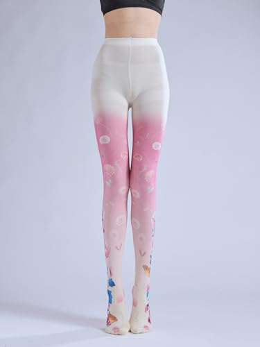 Image of Sahabowi Women's Sheer Tights, Digital Print Designs Stockings