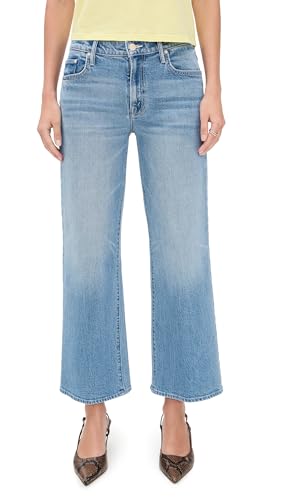 MOTHER Women's The Mid Rise Rider Flood Fray Jeans