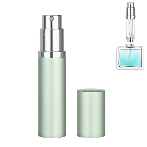 Refillable Perfume Atomizer Travel Bottle 5ml Leakproof Luxury Travel Perfume Refillable Bottle, Portable Fragrance Atomiser (Light Green)