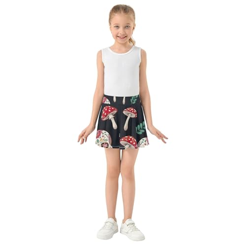 Girls' Shorts Athletic Skorts Colorful Skulls Floral Mushrooms Tennis Skirts for Kids Cute Teen Cheer 3t3