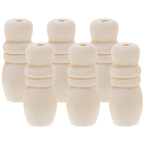 TOYZFRIENDY 6 Tiradores de Madera para Cordón de Persianas Accesorios para Cortinas y Estores Borlas Colgantes de Madera Natural Piezas de Repuesto para Hogar Pack 6 Unidades