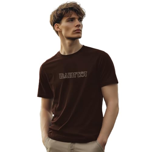 T-shirt pour homme NOBERO pour un style décontracté en chêne foncé