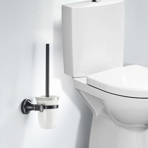 Image of Black Bathroom Toilet Brush Holder Set Wall Mounted Bathroom Hardware Accessories,Oil Rubble Bronze