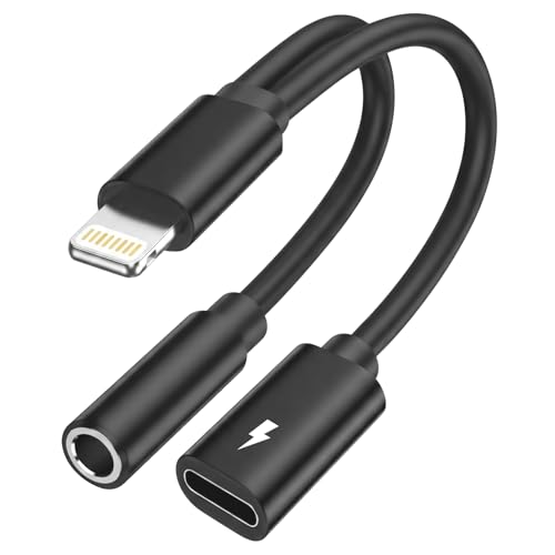 2in1 Lightning to 3.5mm�C���z���ϊ��A�_�v�^ �n�C���]���� �}���[�d ���y�Đ�/�ʘb�Ή�/�r�f�I���� �R���p�N�g �y�� �[�d���Ȃ���C���z�� Phone14/14 Plus/14 Pro/13/13 mini/13 Pro/12/12