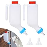 KHEARPSL 2pcs 800ml Lamb Feeding Bottle Thickened Goat Feeder Bottles Hang Upside Down Livestock Milk Bottle with Measurements Fawns Nursing Bottles for Goat Lamb Fawns Nigerian Dwarf Doeling (2pcs)