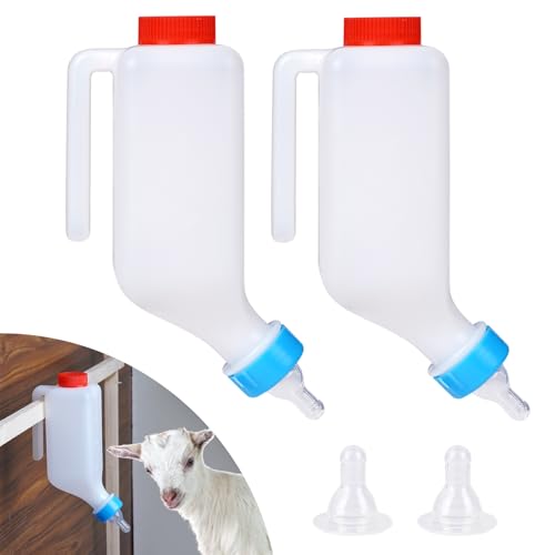KHEARPSL 2pcs 800ml Lamb Feeding Bottle Thickened Goat Feeder Bottles Hang Upside Down Livestock...