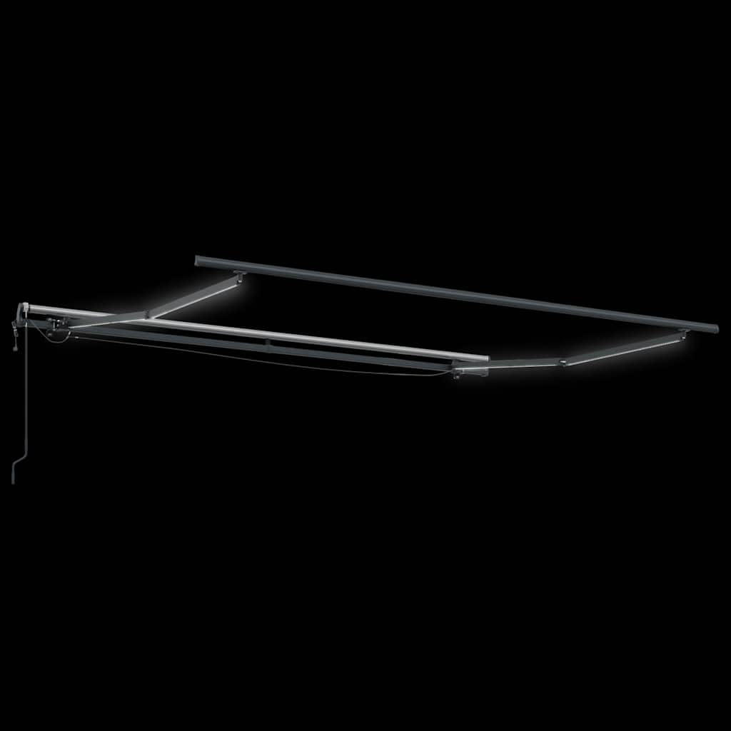Toldo automático con LED marrón, 300 x 250 cm, brazo articulado, protección solar con sensor de viento, resistente a los rayos UV, impermeable, extensible, manivela y control eléctrico para