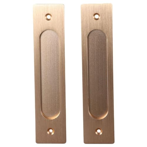 napkery Tirador empotrado de 2 piezas con tornillos ocultos, manija de puerta corredera de aleación de aluminio duradera, pomos de puerta de oro mate resistentes para cocina, baño, vestidor y armario