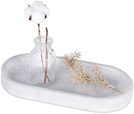 Koville Luxury Namibia Africa Marble Bathroom Tray, 12" Vanity Sink Tray for Kitchen, Bathroom Countertop Organizer for Perfume, Soap, Candles, Sponge Holder, Jewelry Dish(Namib Fantasy)