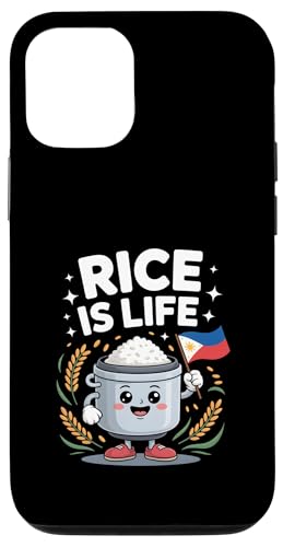 Funny Rice Is Life ���킢�� �[�l�� �N�b�J�[ �X�}�z�P�[�X iPhone 12/12 Pro �p