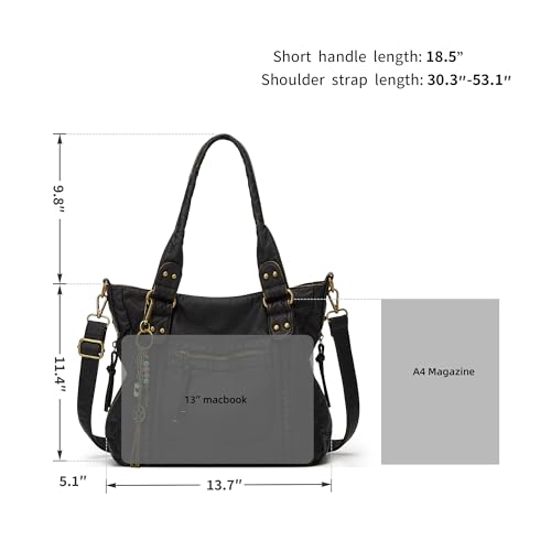 Image of Worldlyda Crossbody Bags for Women Large Tote Soft Leather Purses Washed Y2K Hobo Vintage Handbag Shoulder City Bag
